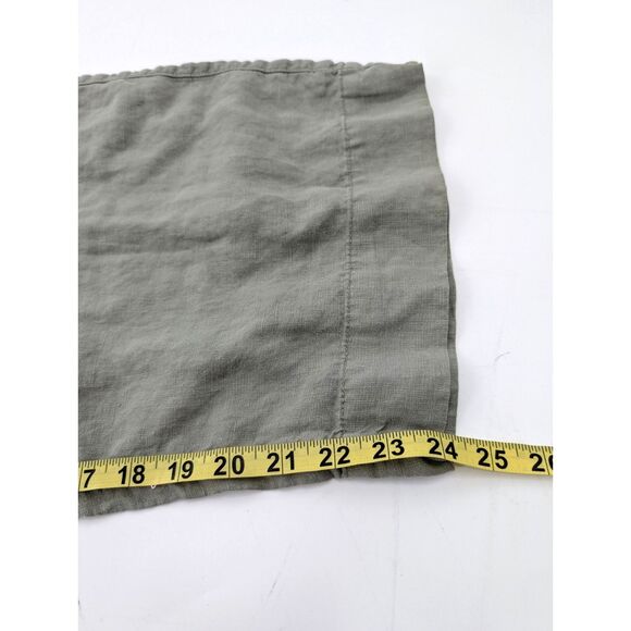 Tahari Essentials 100% Linen Sage Green Wide Leg High Rise Crop Pants Size Large - Picture 6 of 6